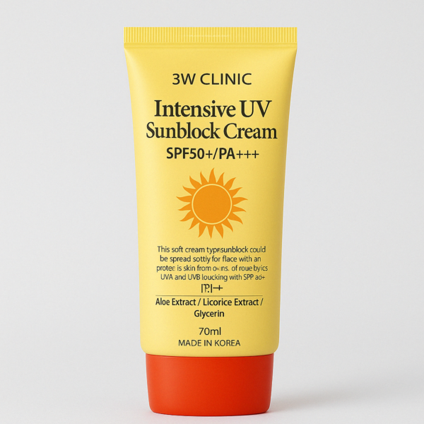 3W CLINIC Intensive UV Sunblock Cream SPF 50+ PA+++ 